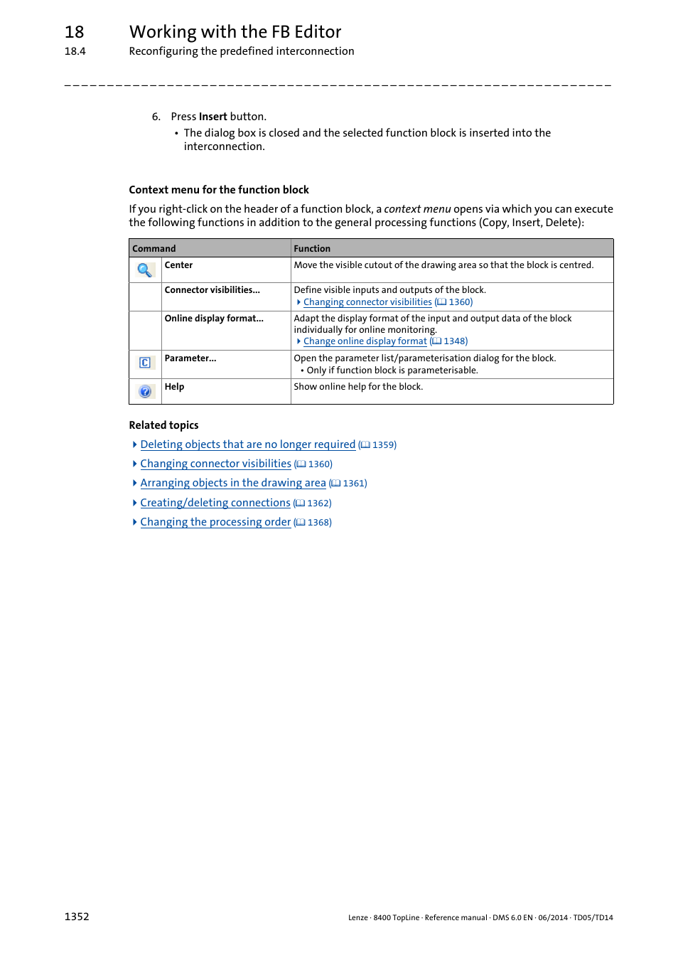 18 working with the fb editor | Lenze 8400 TopLine User Manual | Page 1352 / 1760