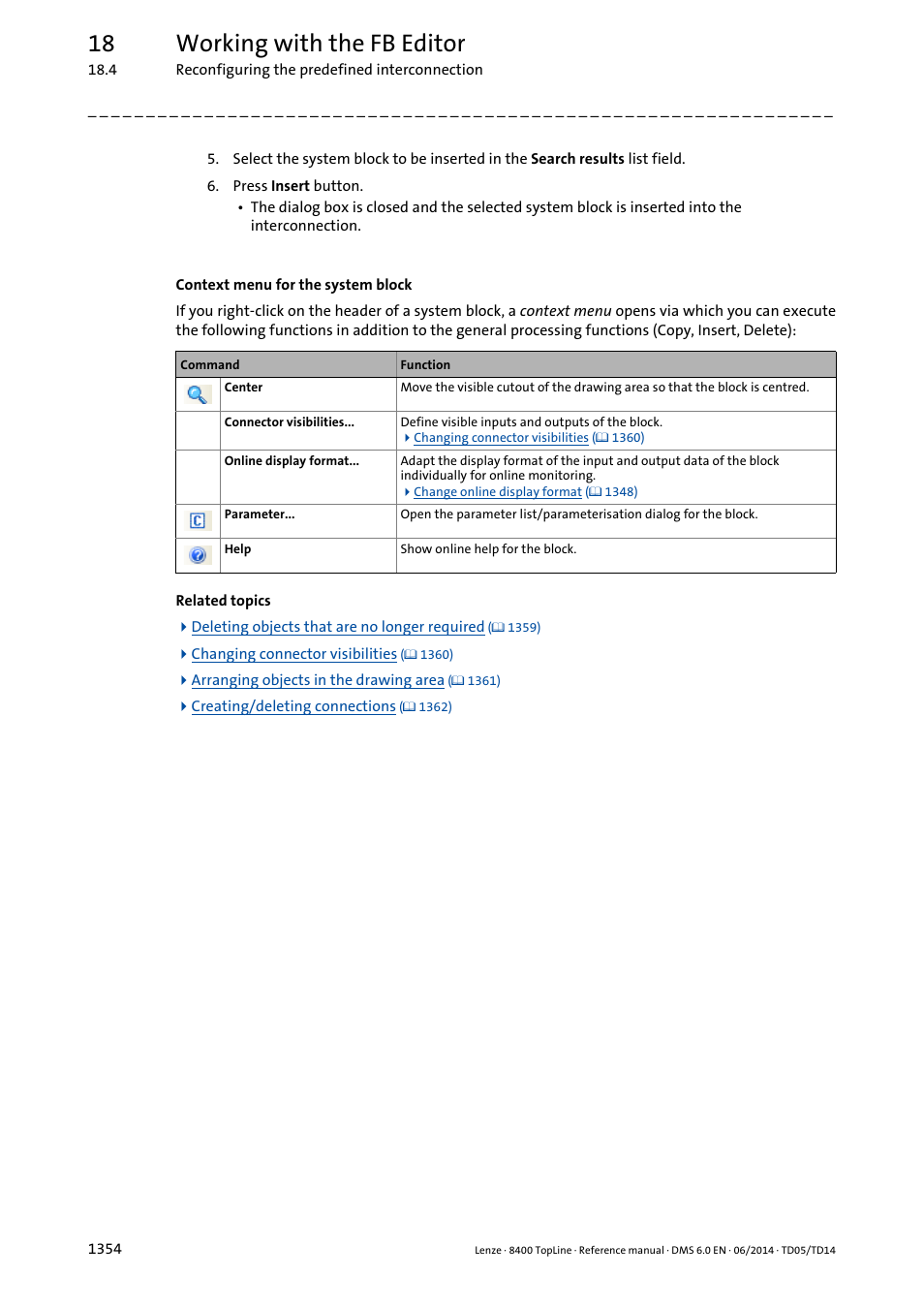 18 working with the fb editor | Lenze 8400 TopLine User Manual | Page 1354 / 1760