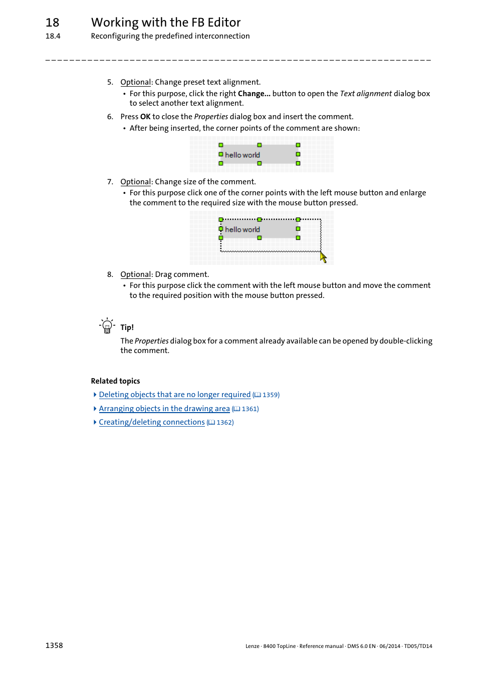 18 working with the fb editor | Lenze 8400 TopLine User Manual | Page 1358 / 1760