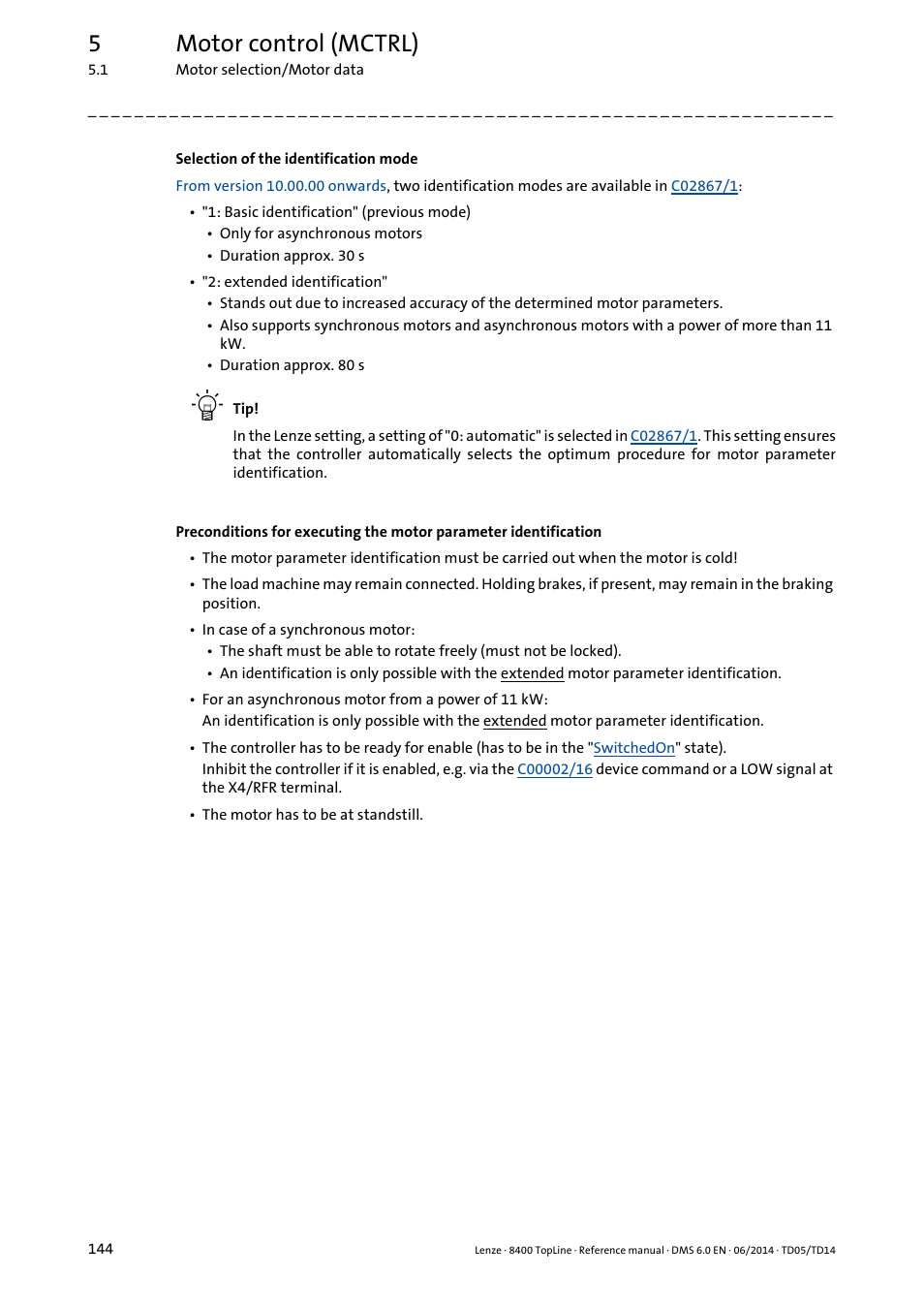 5motor control (mctrl) | Lenze 8400 TopLine User Manual | Page 144 / 1760