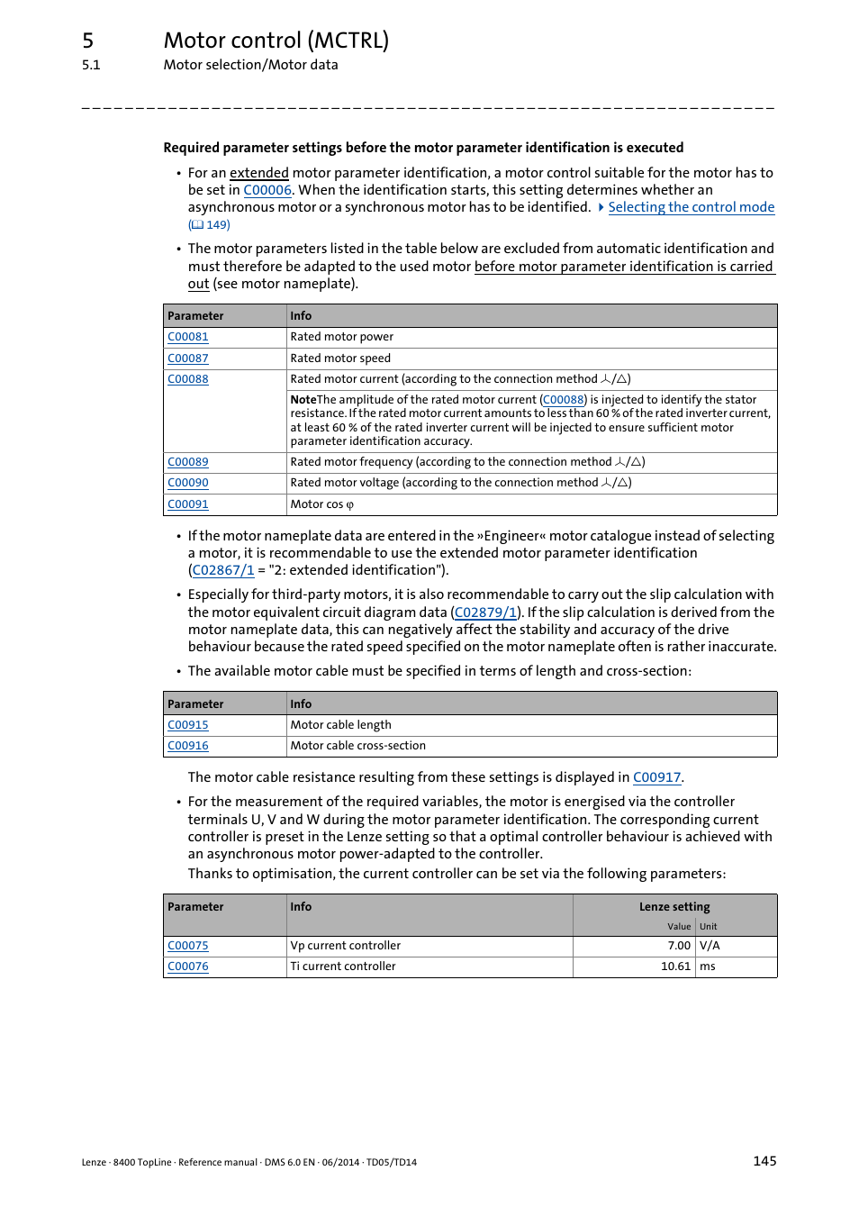 5motor control (mctrl) | Lenze 8400 TopLine User Manual | Page 145 / 1760