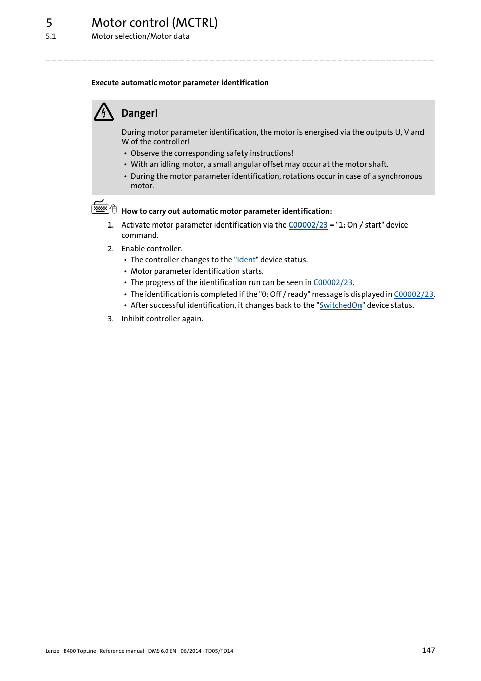 5motor control (mctrl) | Lenze 8400 TopLine User Manual | Page 147 / 1760