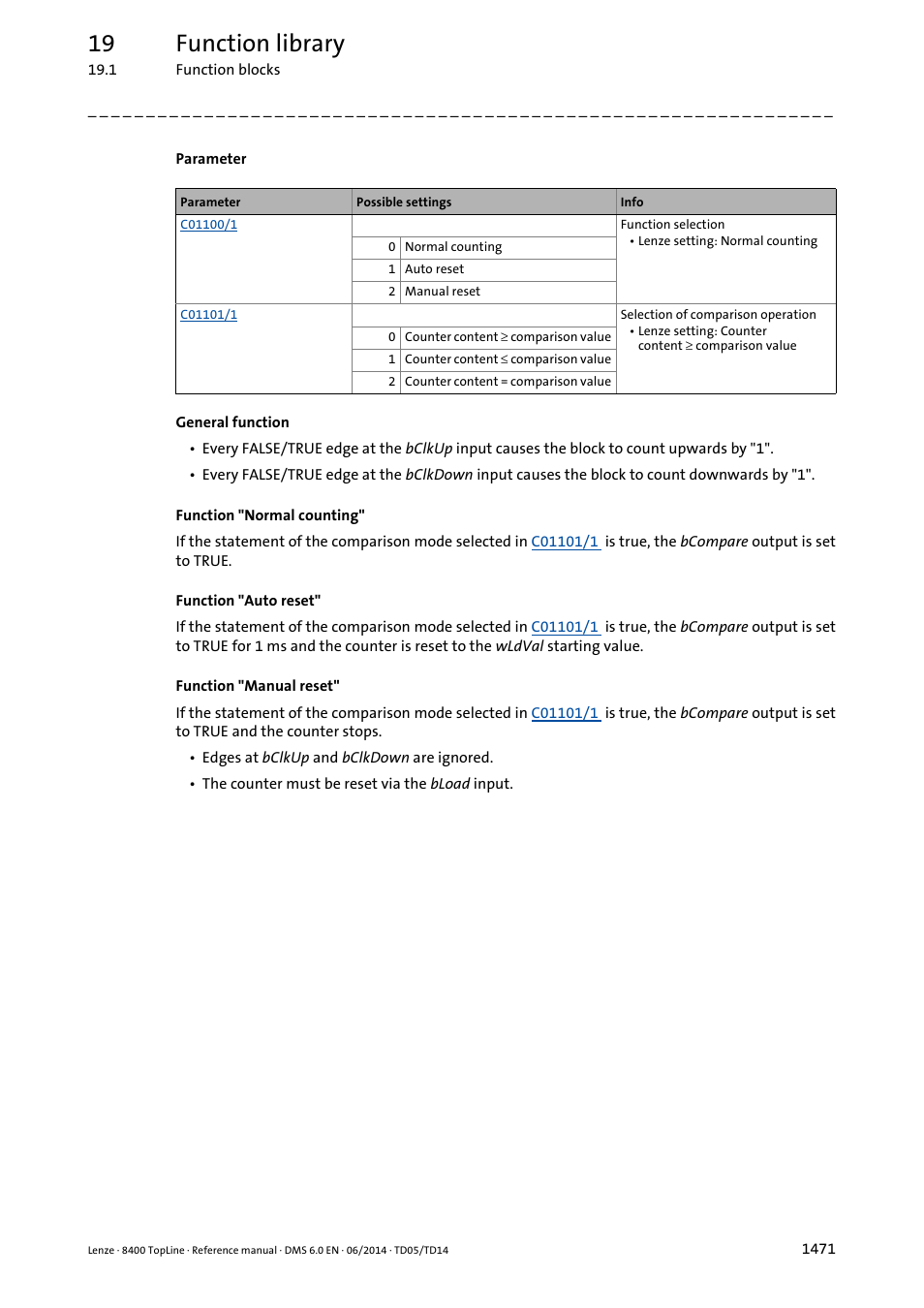 19 function library | Lenze 8400 TopLine User Manual | Page 1471 / 1760