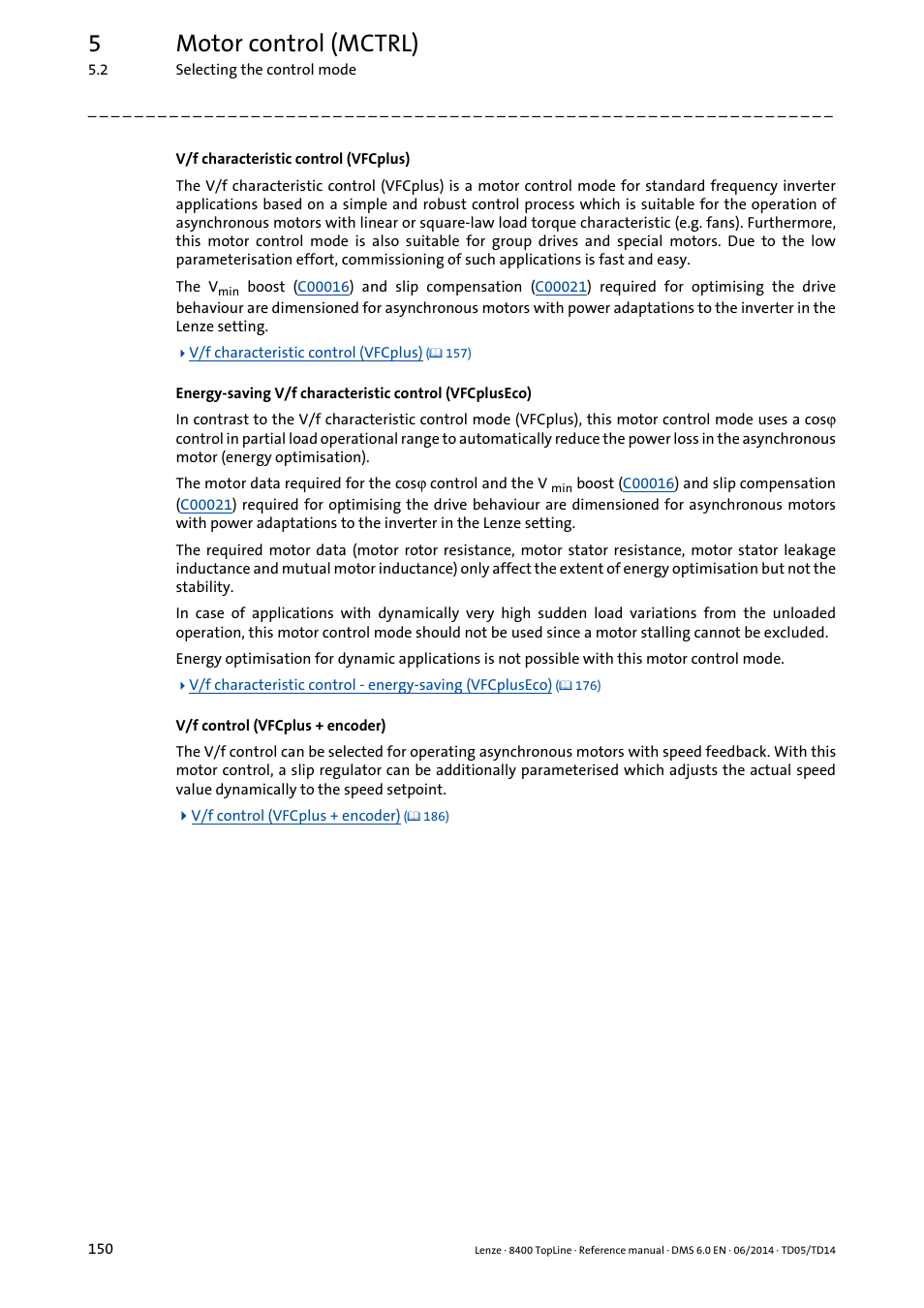 5motor control (mctrl) | Lenze 8400 TopLine User Manual | Page 150 / 1760