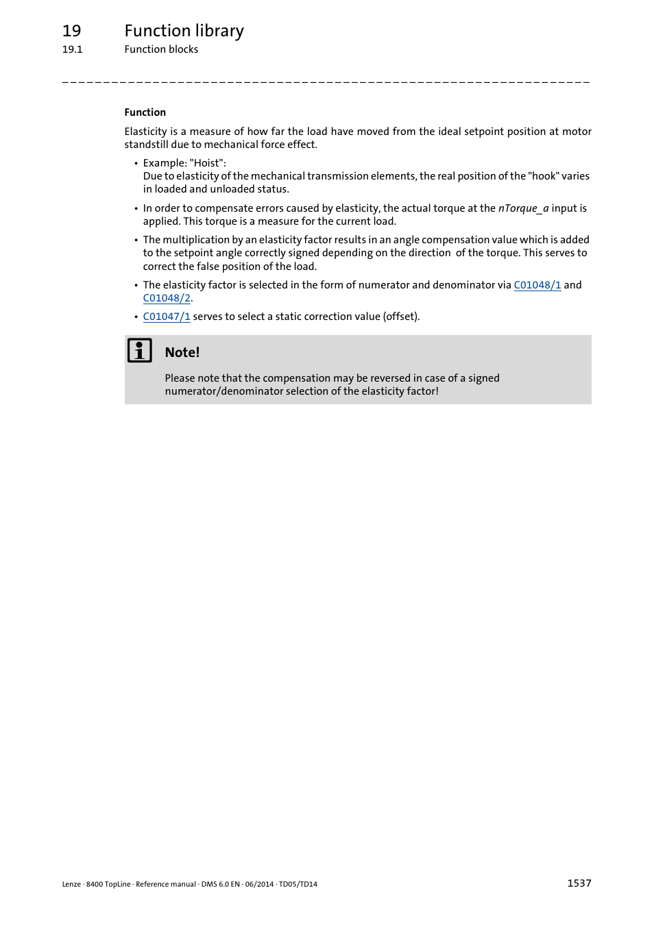 19 function library | Lenze 8400 TopLine User Manual | Page 1537 / 1760