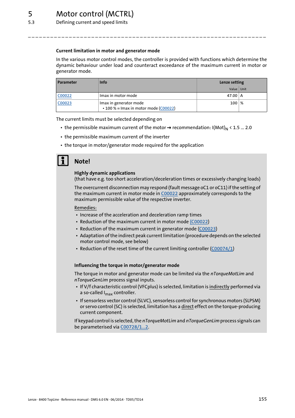 5motor control (mctrl) | Lenze 8400 TopLine User Manual | Page 155 / 1760