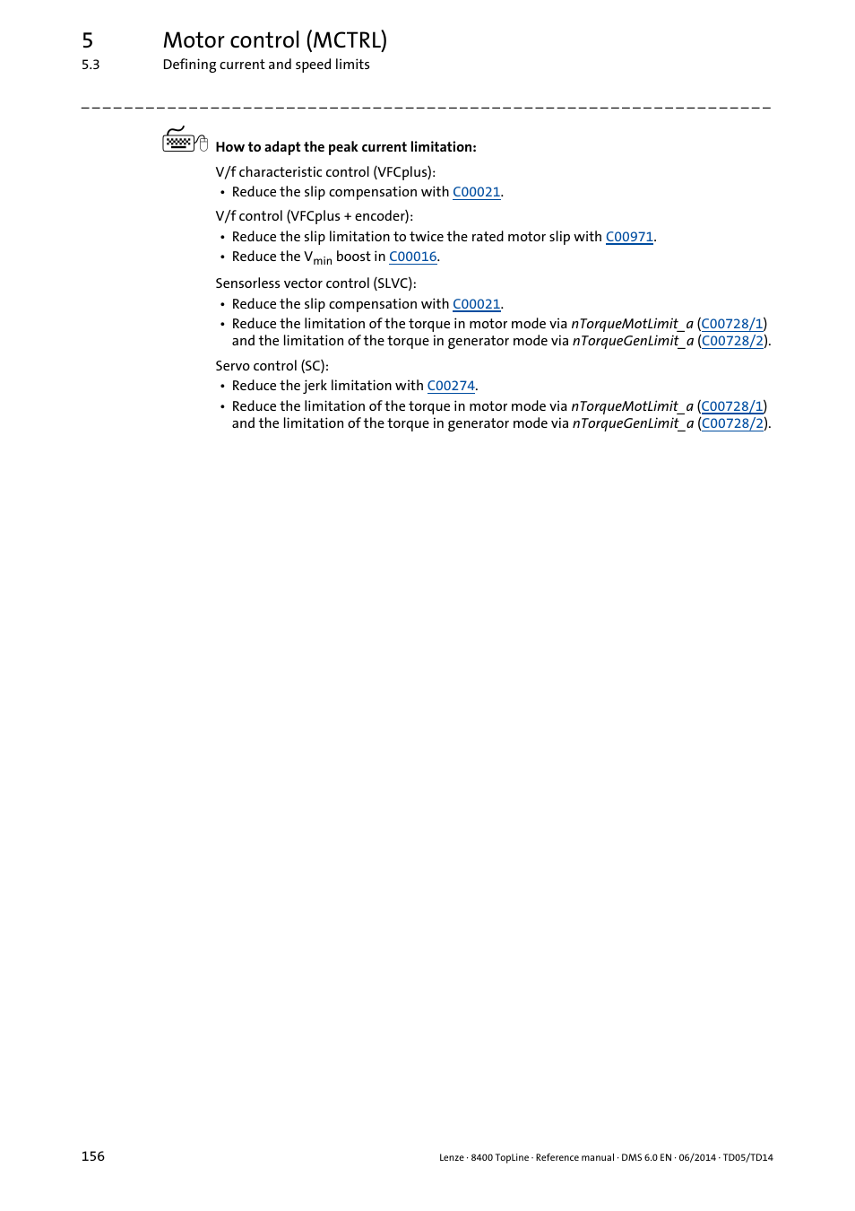 5motor control (mctrl) | Lenze 8400 TopLine User Manual | Page 156 / 1760