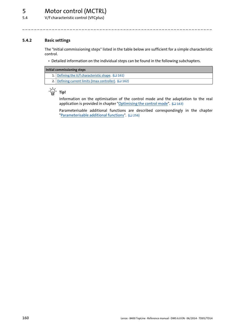 2 basic settings, Basic settings, 5motor control (mctrl) | Lenze 8400 TopLine User Manual | Page 160 / 1760