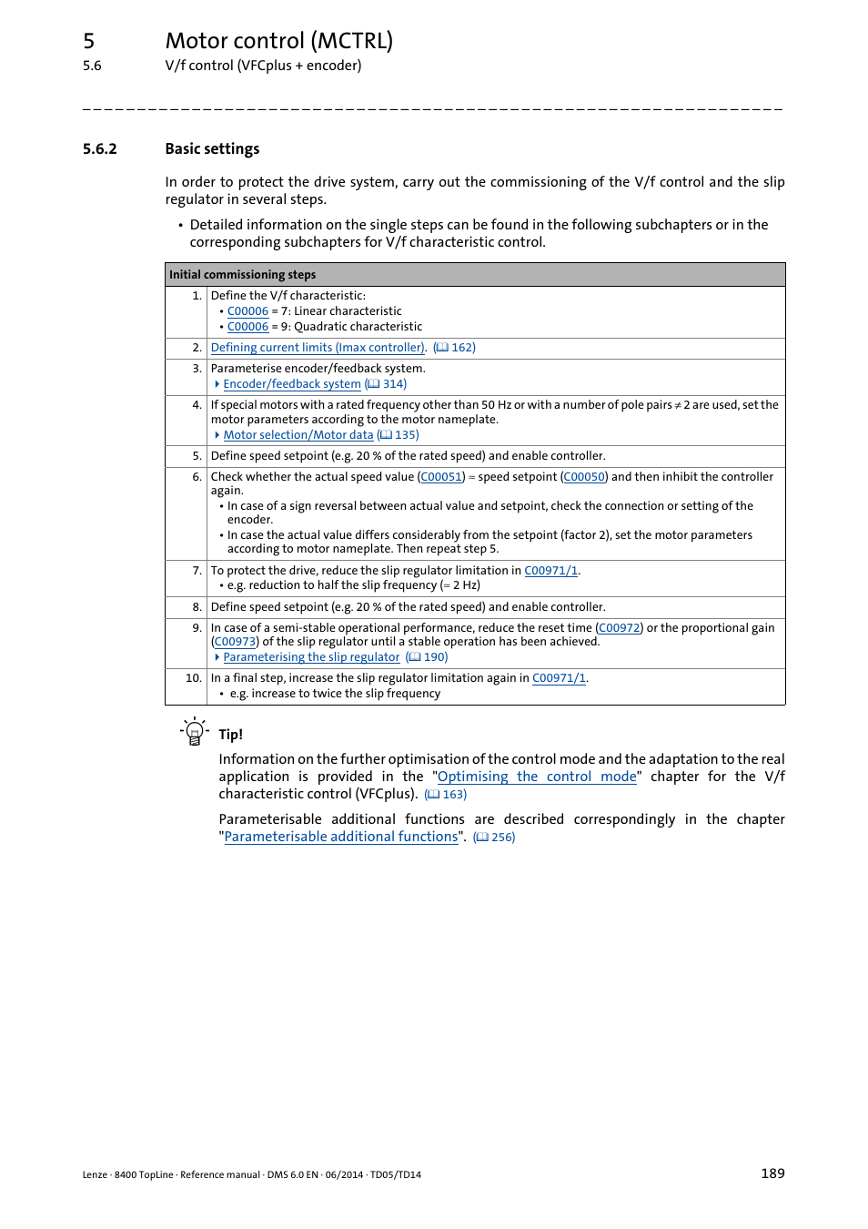 2 basic settings, Basic settings, 5motor control (mctrl) | Lenze 8400 TopLine User Manual | Page 189 / 1760