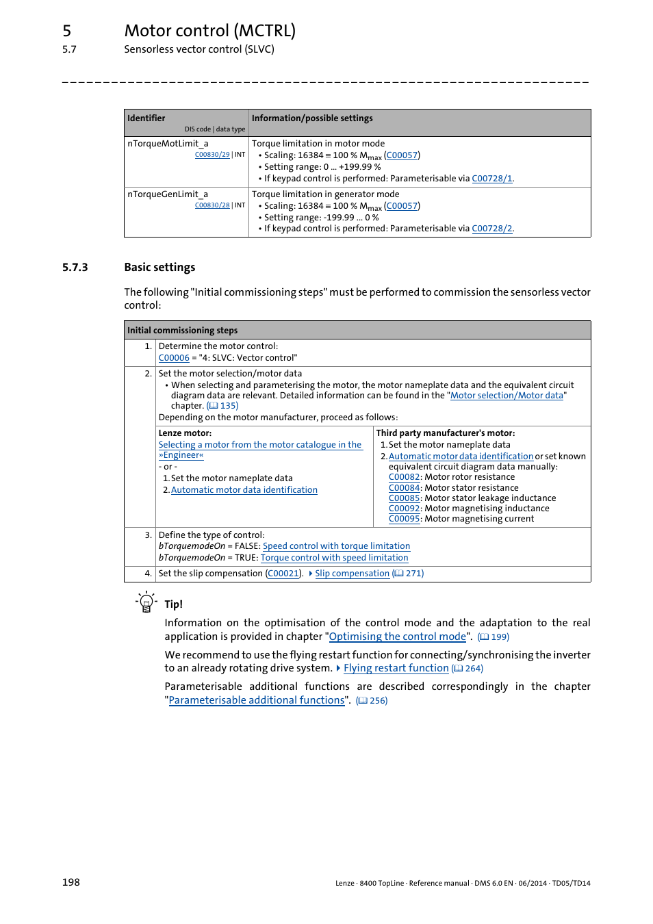 3 basic settings, Basic settings, 5motor control (mctrl) | Lenze 8400 TopLine User Manual | Page 198 / 1760