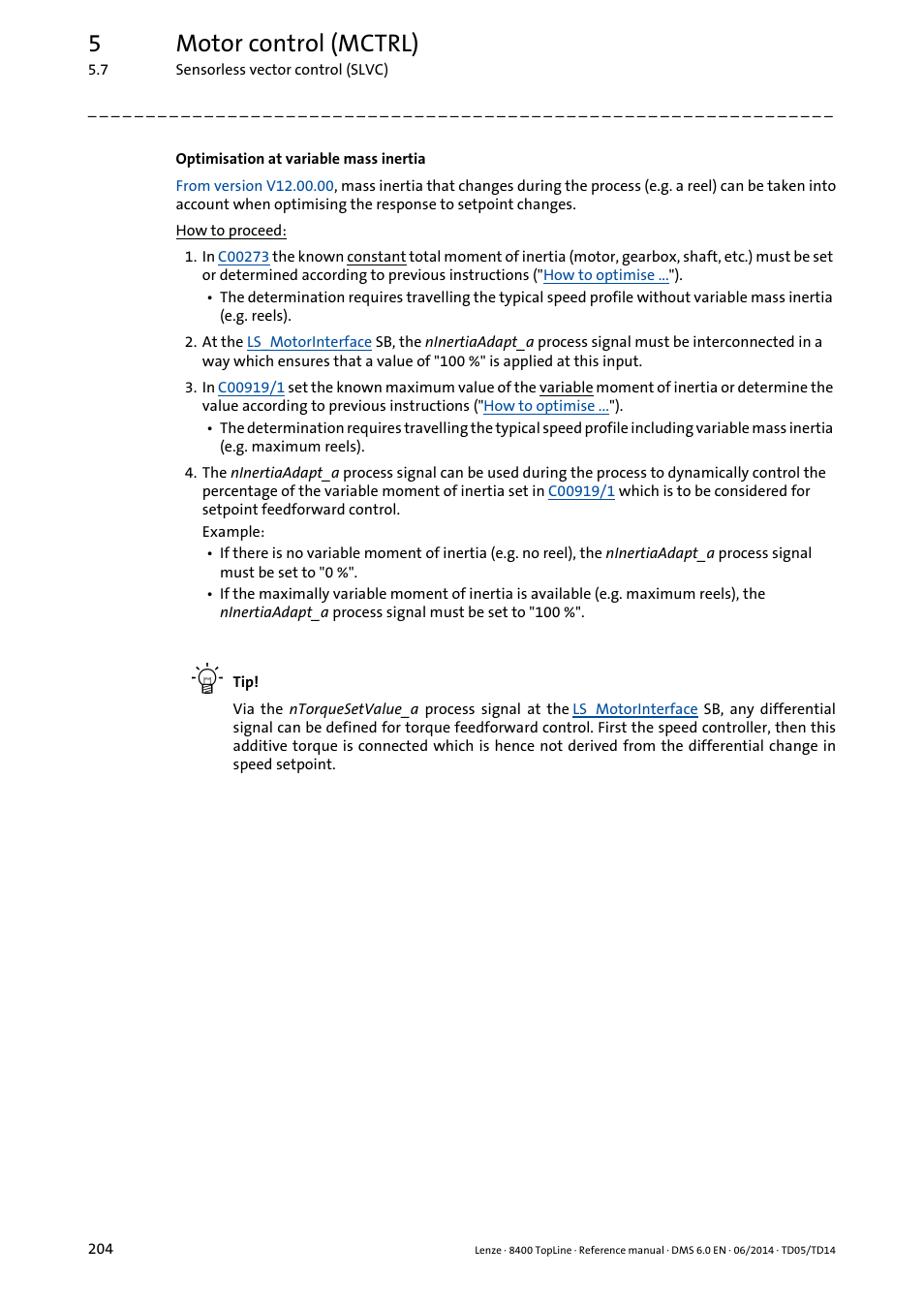 5motor control (mctrl) | Lenze 8400 TopLine User Manual | Page 204 / 1760