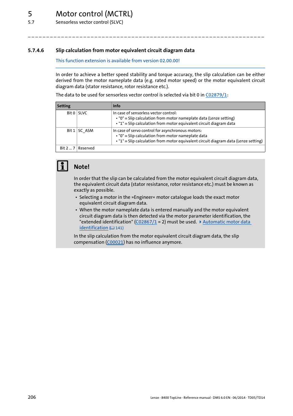 5motor control (mctrl) | Lenze 8400 TopLine User Manual | Page 206 / 1760