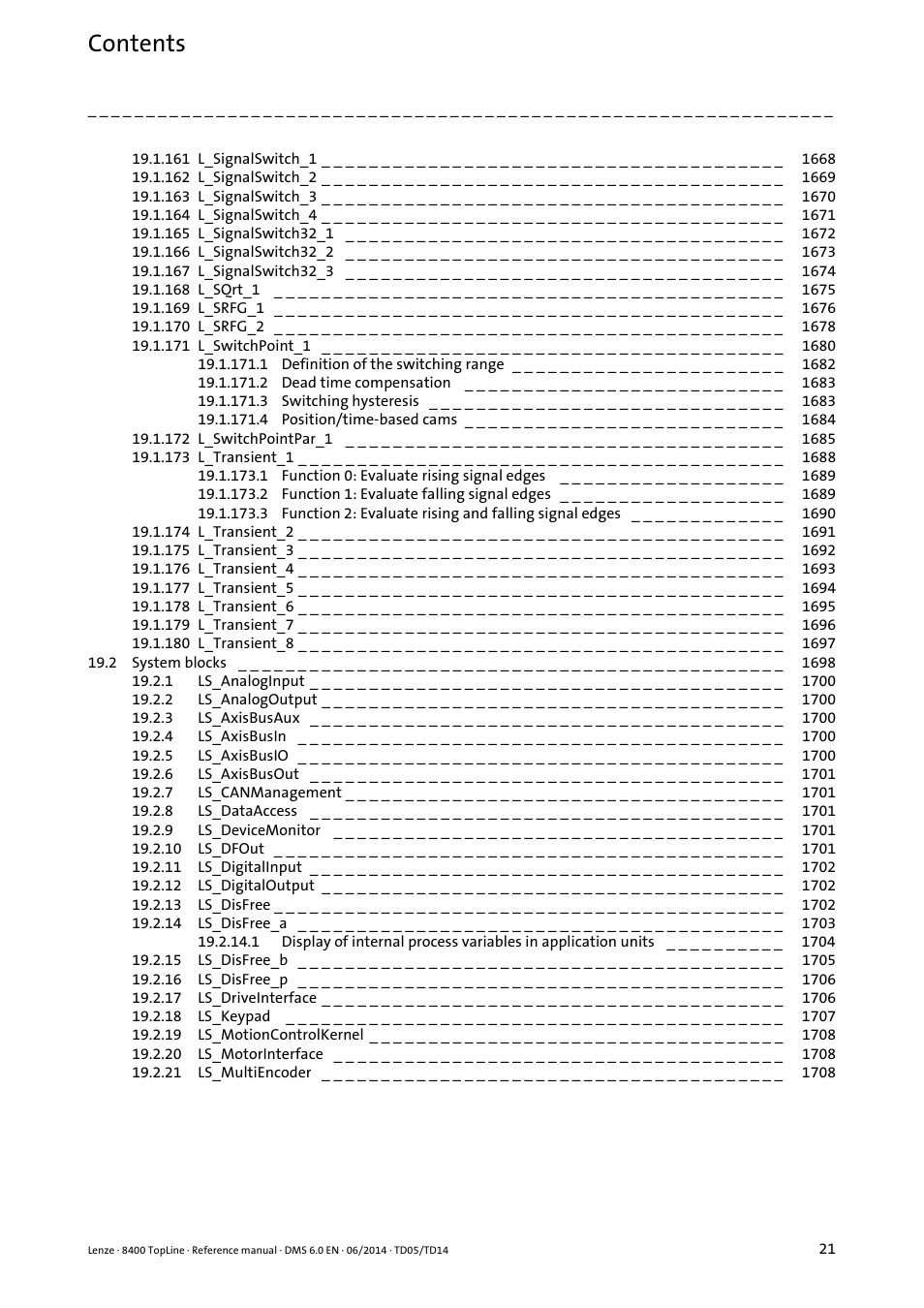 Lenze 8400 TopLine User Manual | Page 21 / 1760