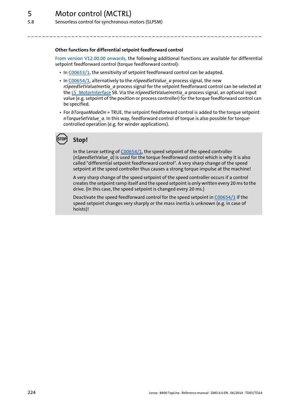 5motor control (mctrl) | Lenze 8400 TopLine User Manual | Page 224 / 1760