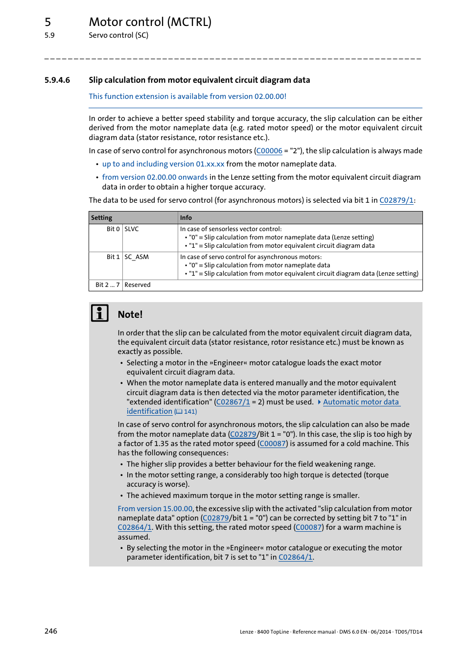 5motor control (mctrl) | Lenze 8400 TopLine User Manual | Page 246 / 1760