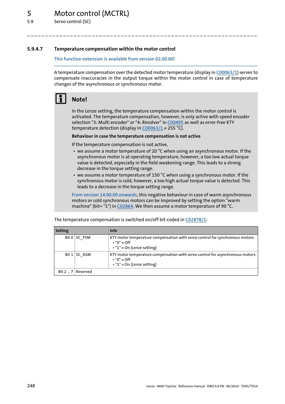 Temperature compensation within the motor control, 5motor control (mctrl) | Lenze 8400 TopLine User Manual | Page 248 / 1760