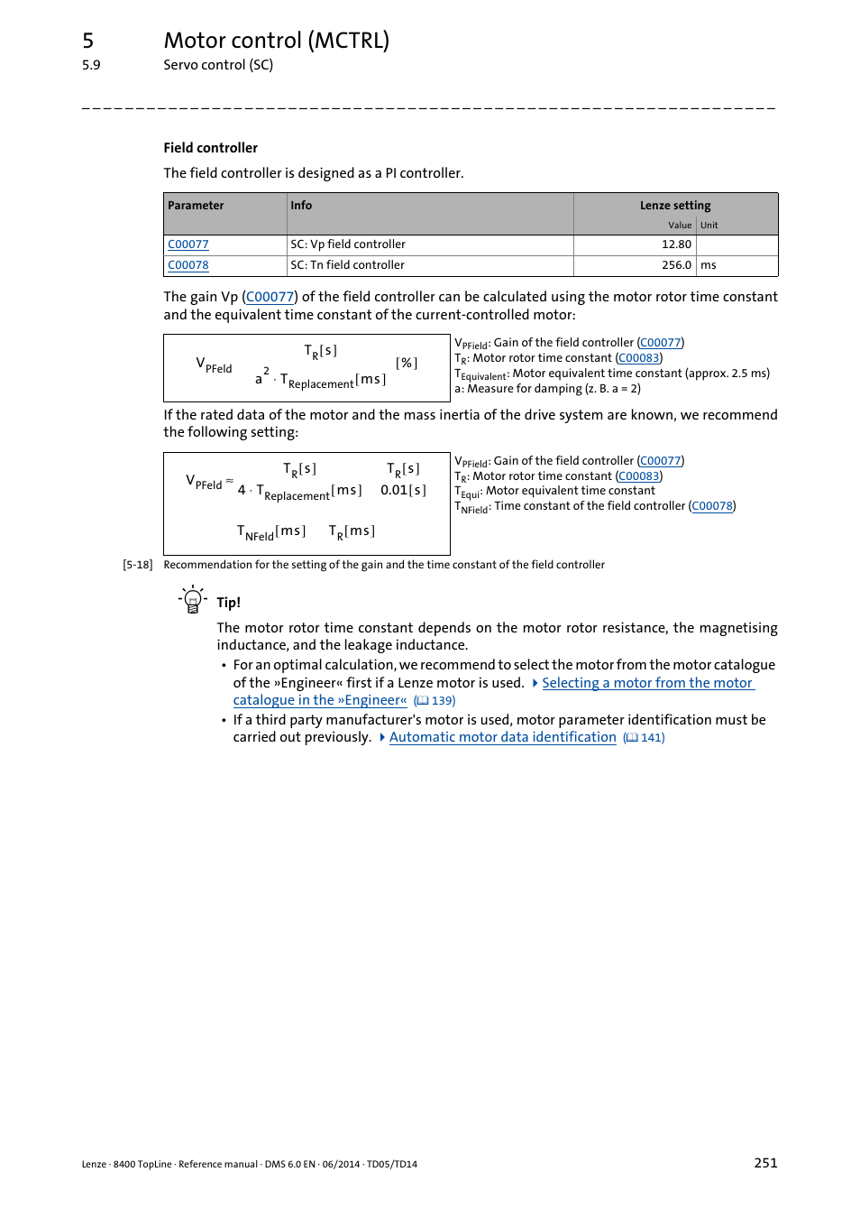 5motor control (mctrl) | Lenze 8400 TopLine User Manual | Page 251 / 1760