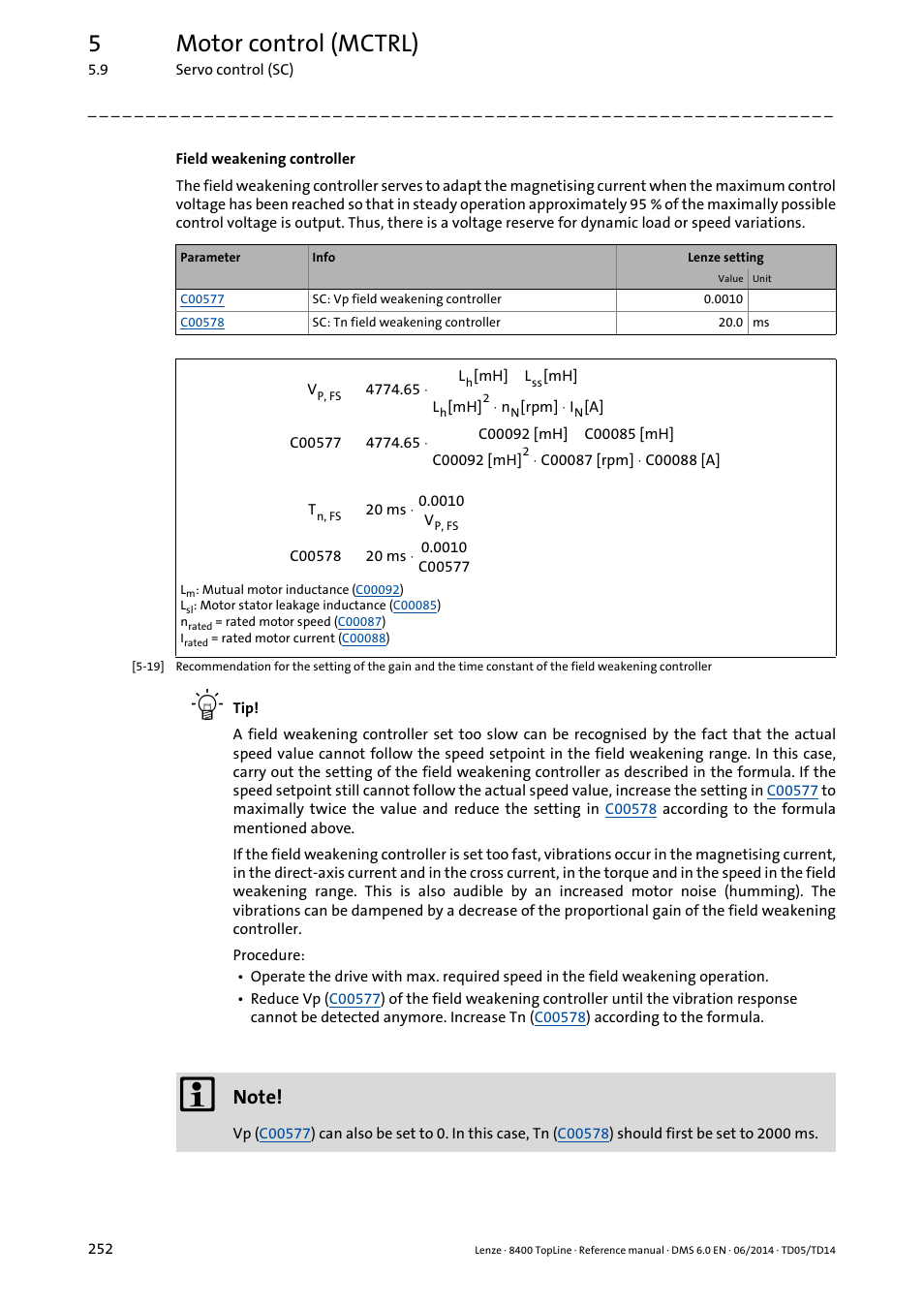 5motor control (mctrl) | Lenze 8400 TopLine User Manual | Page 252 / 1760