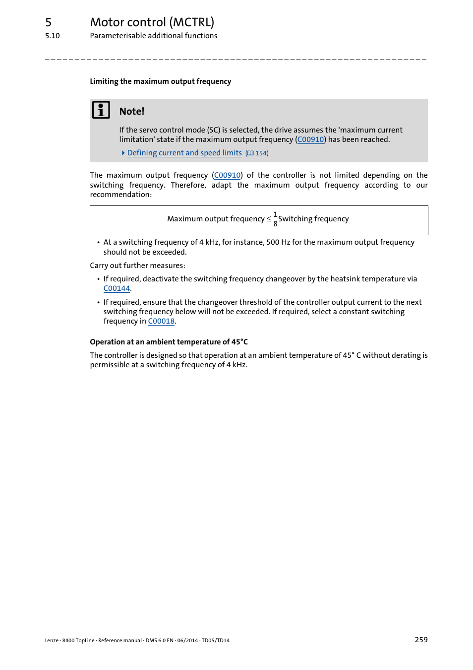 5motor control (mctrl) | Lenze 8400 TopLine User Manual | Page 259 / 1760