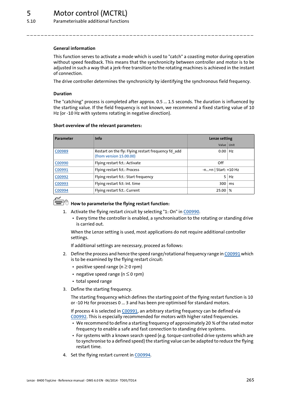 5motor control (mctrl) | Lenze 8400 TopLine User Manual | Page 265 / 1760
