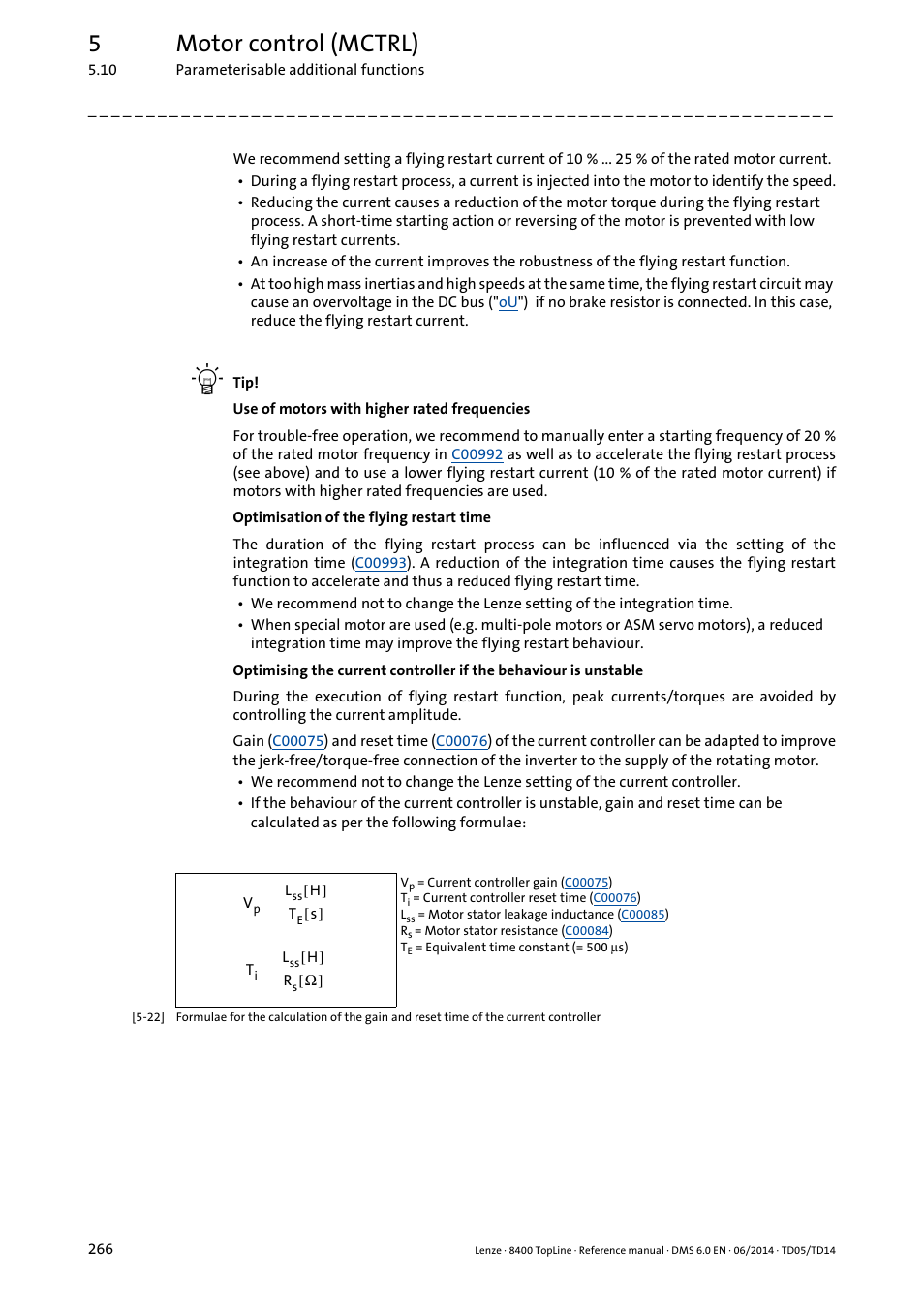 5motor control (mctrl) | Lenze 8400 TopLine User Manual | Page 266 / 1760