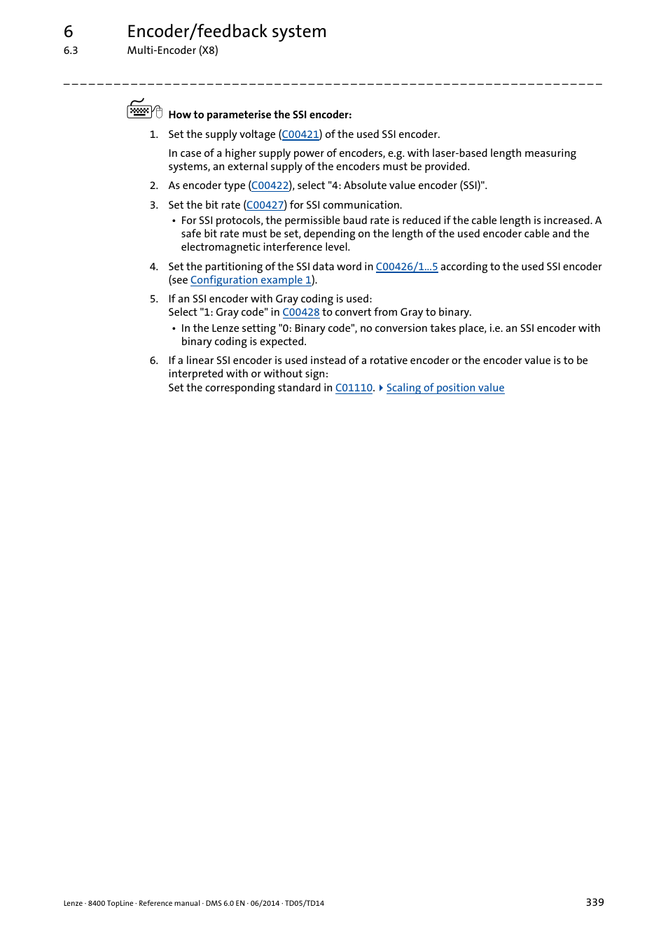 6encoder/feedback system | Lenze 8400 TopLine User Manual | Page 339 / 1760