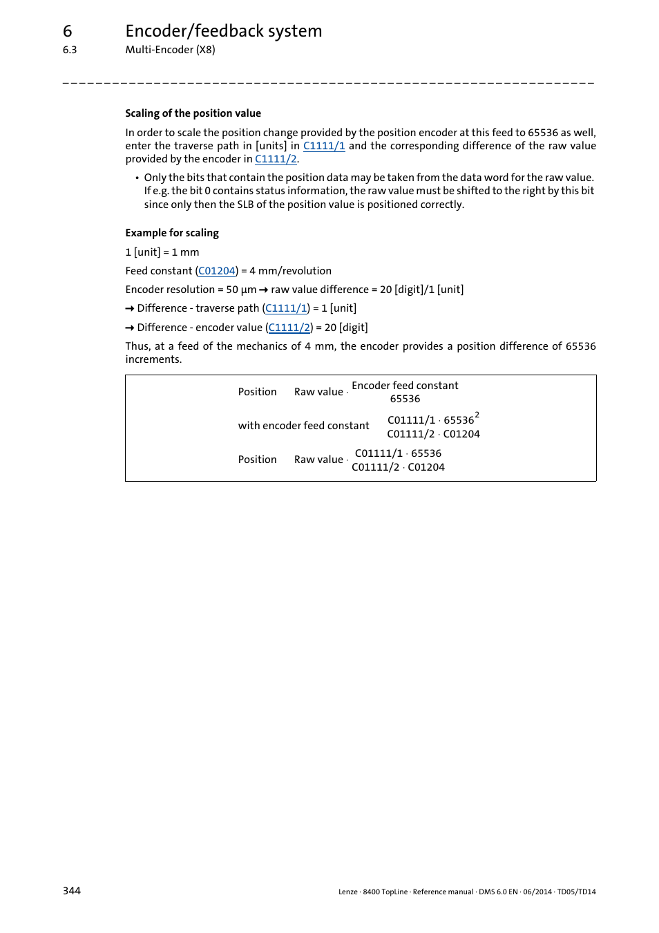 6encoder/feedback system | Lenze 8400 TopLine User Manual | Page 344 / 1760