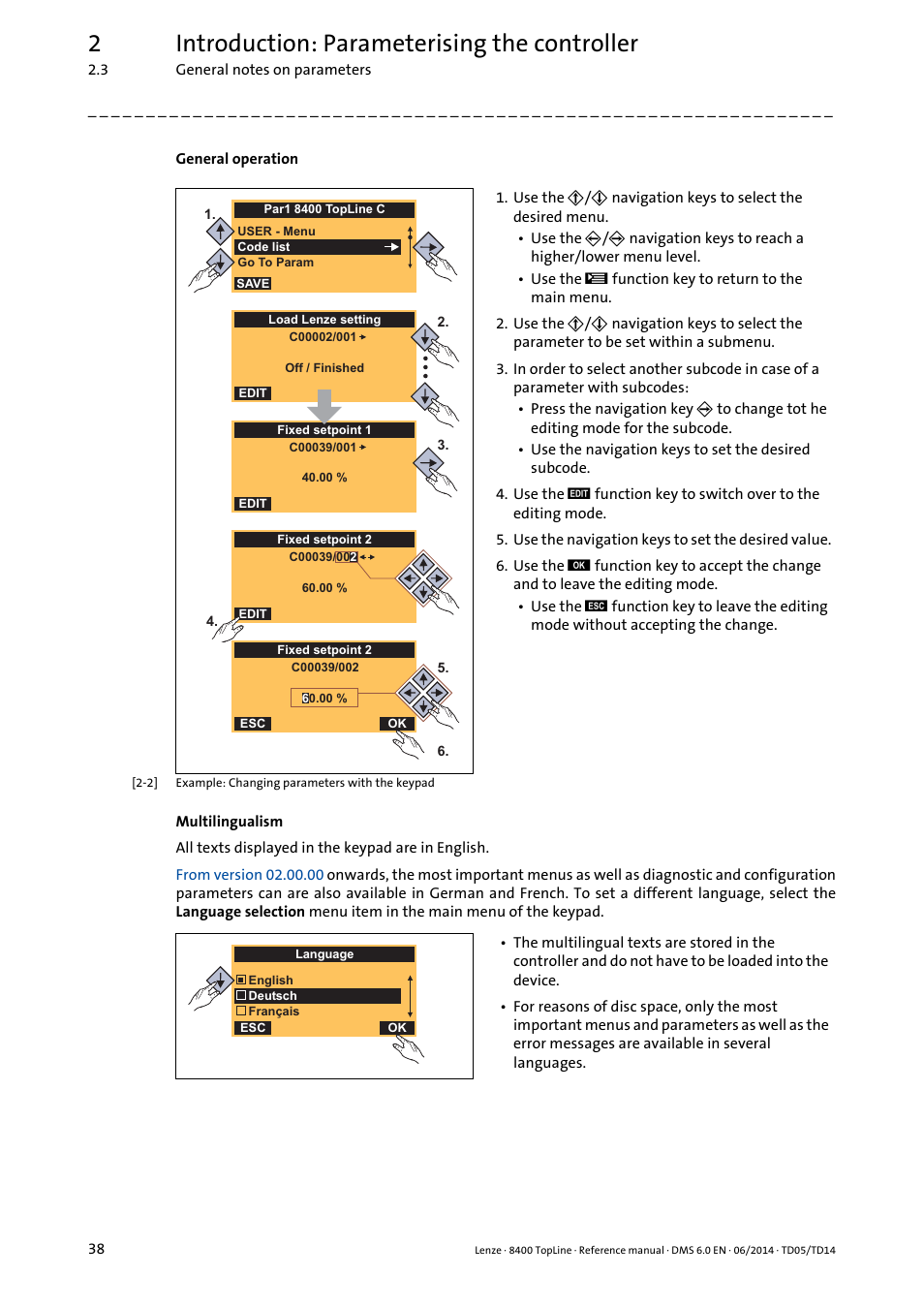 2introduction: parameterising the controller | Lenze 8400 TopLine User Manual | Page 38 / 1760