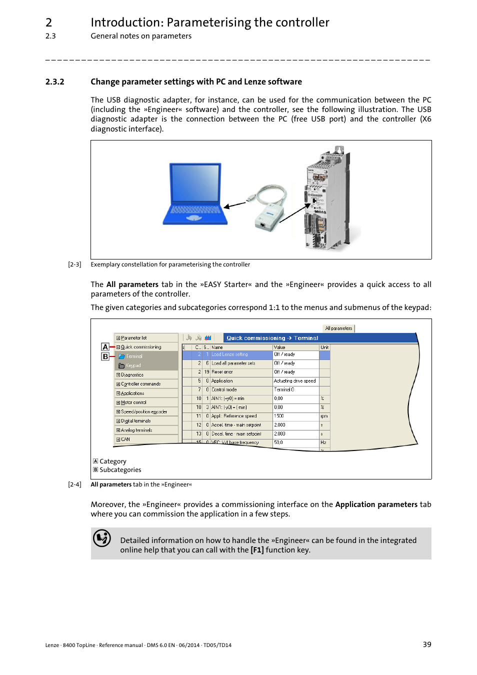 2introduction: parameterising the controller | Lenze 8400 TopLine User Manual | Page 39 / 1760