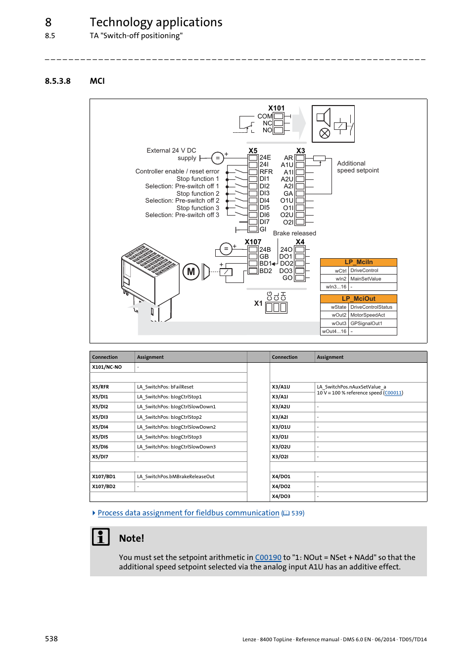 8 mci, 8technology applications | Lenze 8400 TopLine User Manual | Page 538 / 1760