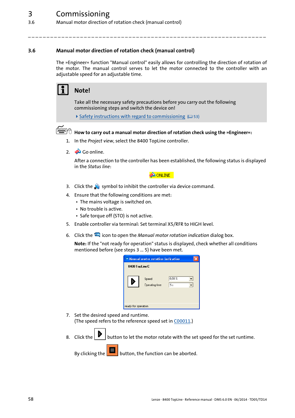 3commissioning | Lenze 8400 TopLine User Manual | Page 58 / 1760