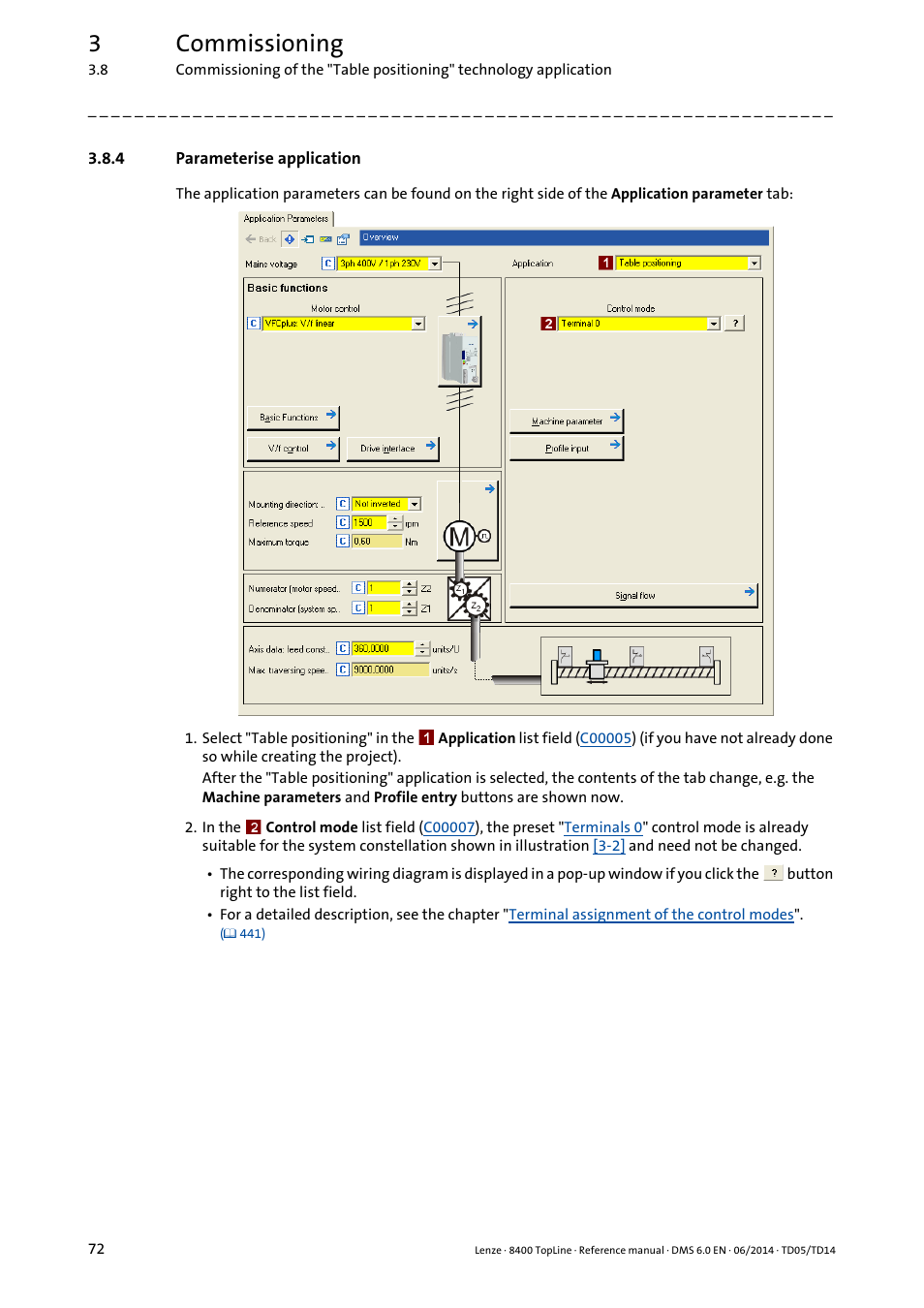 4 parameterise application, Parameterise application, 3commissioning | Lenze 8400 TopLine User Manual | Page 72 / 1760