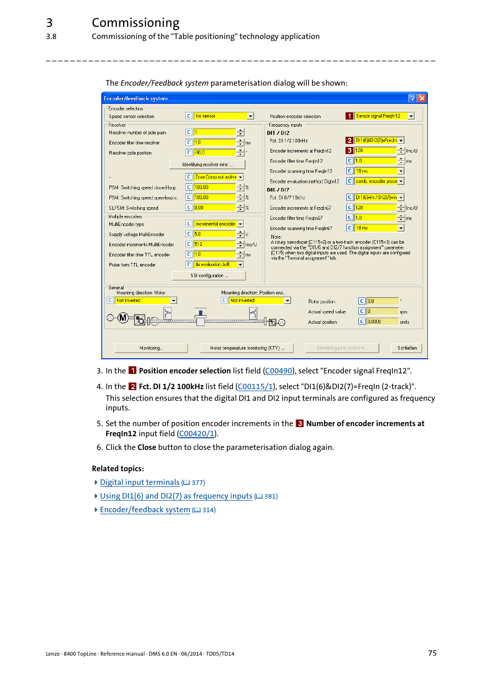 3commissioning | Lenze 8400 TopLine User Manual | Page 75 / 1760