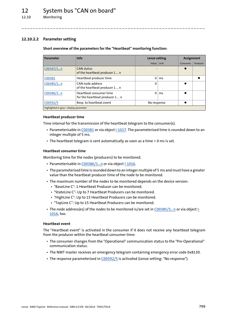 2 parameter setting, Parameter setting, 12 system bus "can on board | Lenze 8400 TopLine User Manual | Page 799 / 1760