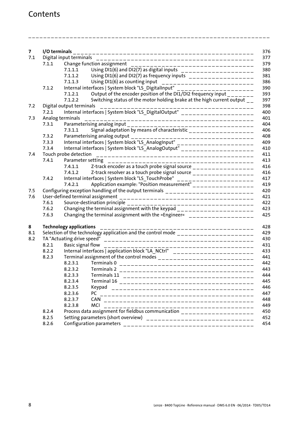 Lenze 8400 TopLine User Manual | Page 8 / 1760