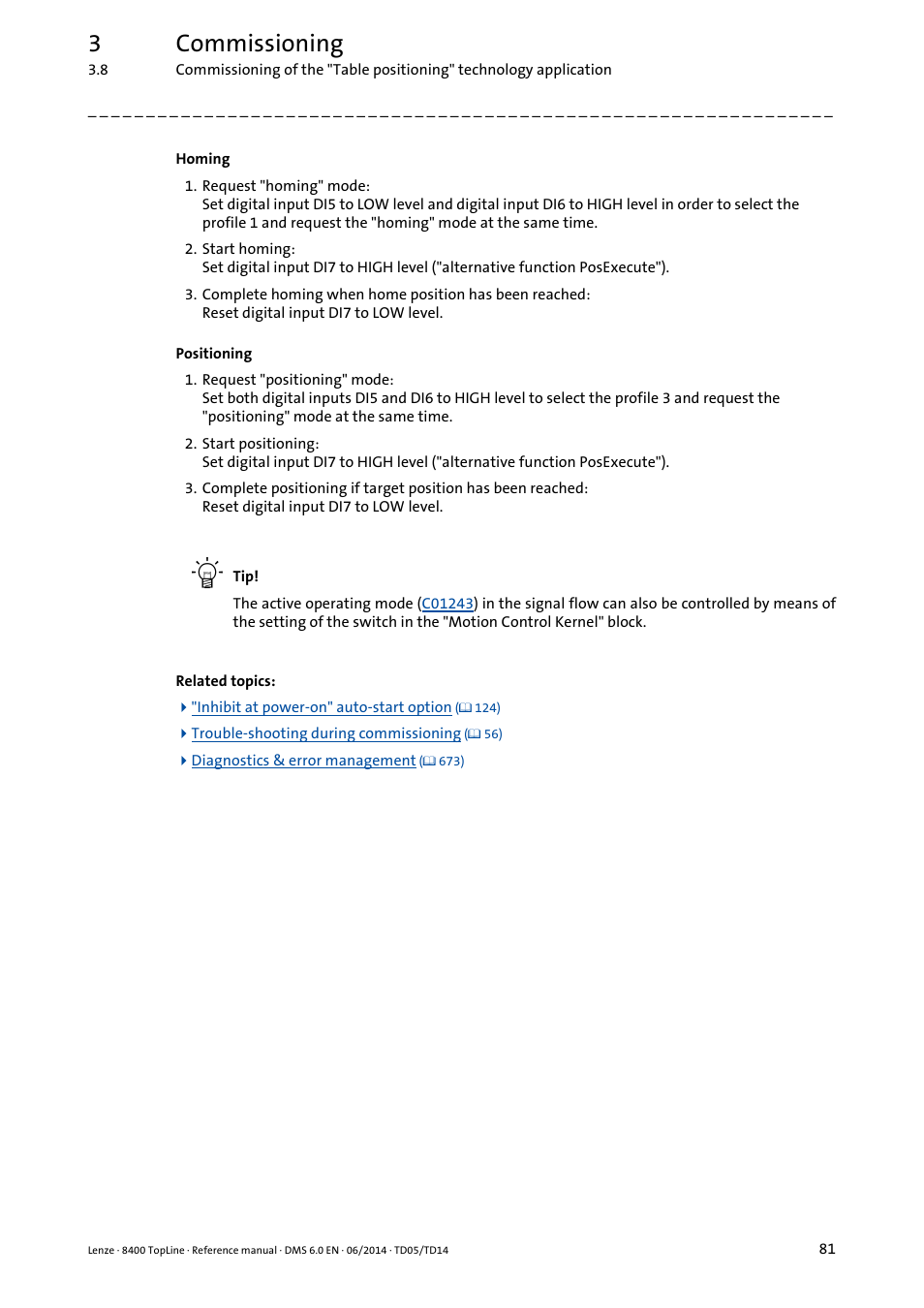 3commissioning | Lenze 8400 TopLine User Manual | Page 81 / 1760