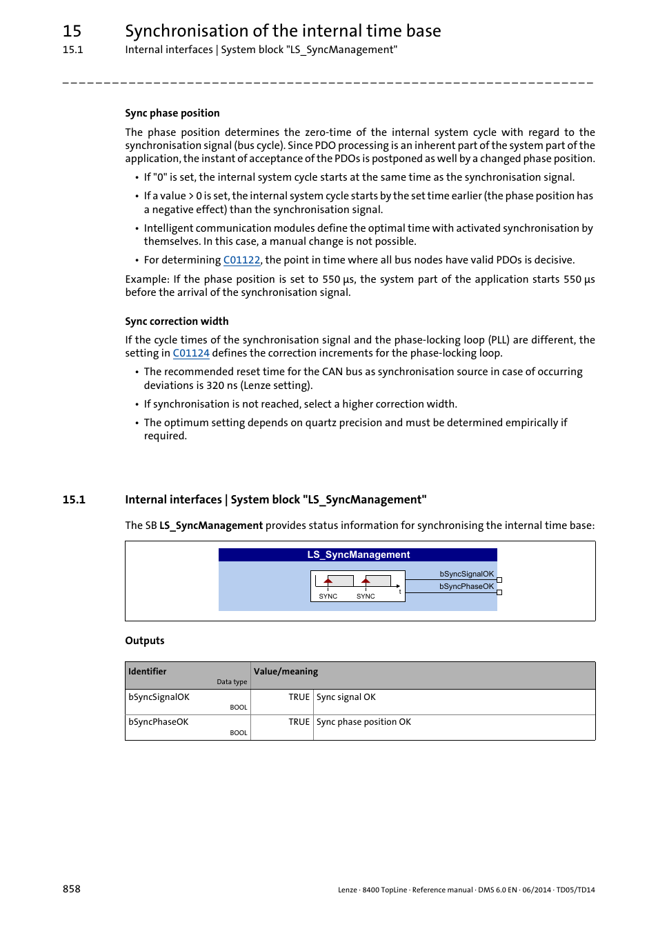 15 synchronisation of the internal time base | Lenze 8400 TopLine User Manual | Page 858 / 1760