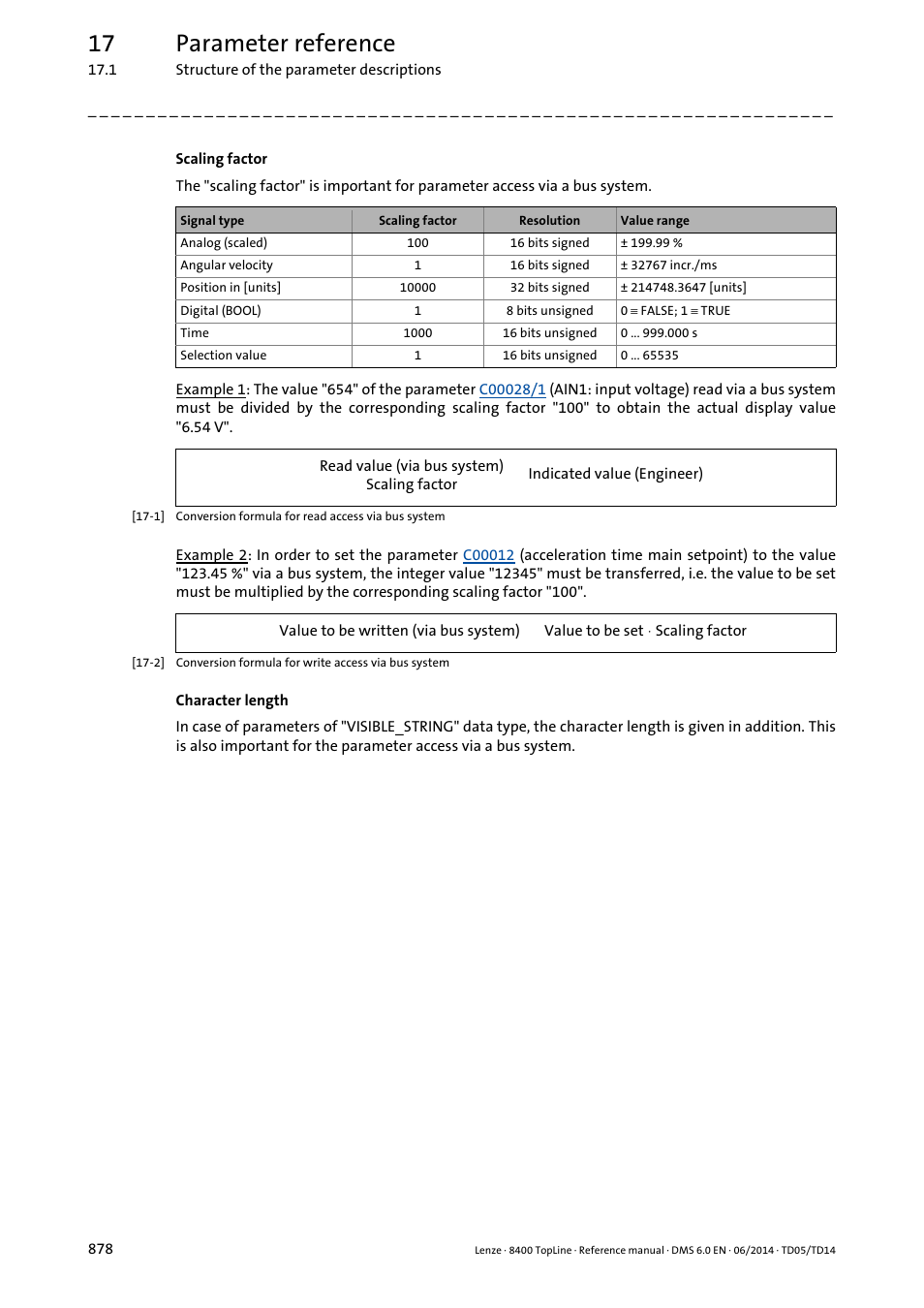 17 parameter reference | Lenze 8400 TopLine User Manual | Page 878 / 1760