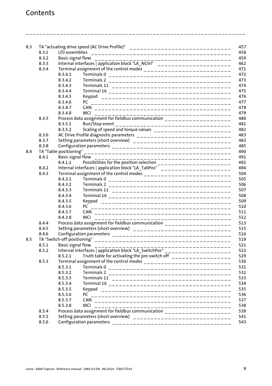 Lenze 8400 TopLine User Manual | Page 9 / 1760