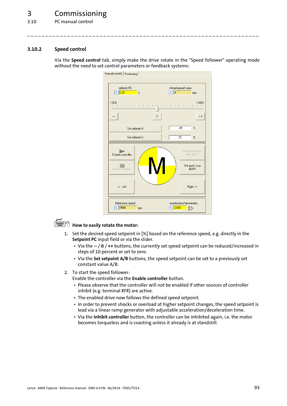 2 speed control, Speed control, 3commissioning | Lenze 8400 TopLine User Manual | Page 93 / 1760