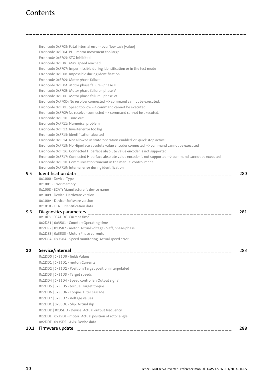Lenze i700 User Manual | Page 10 / 338