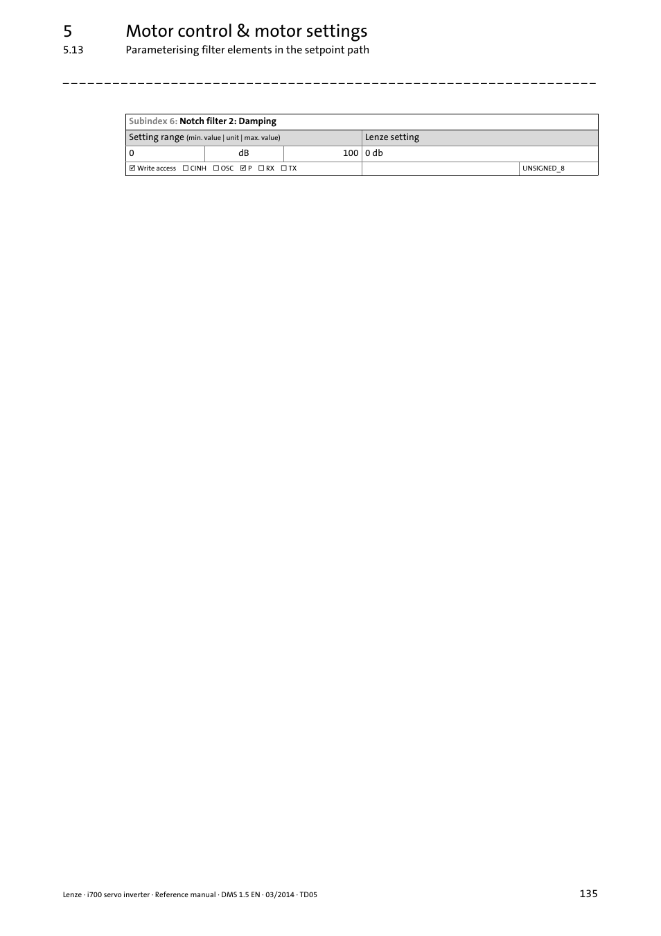 5motor control & motor settings | Lenze i700 User Manual | Page 135 / 338