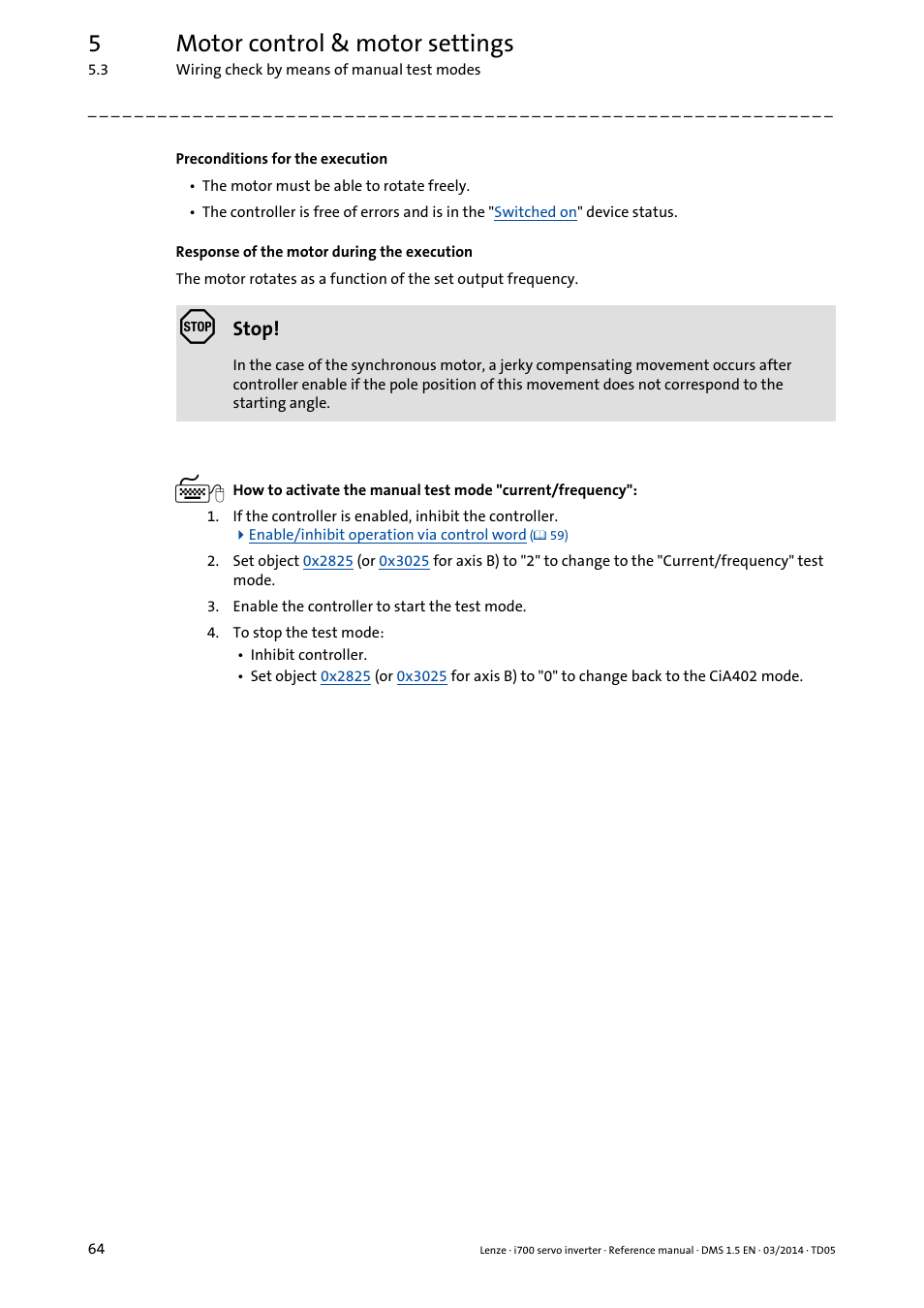 5motor control & motor settings | Lenze i700 User Manual | Page 64 / 338