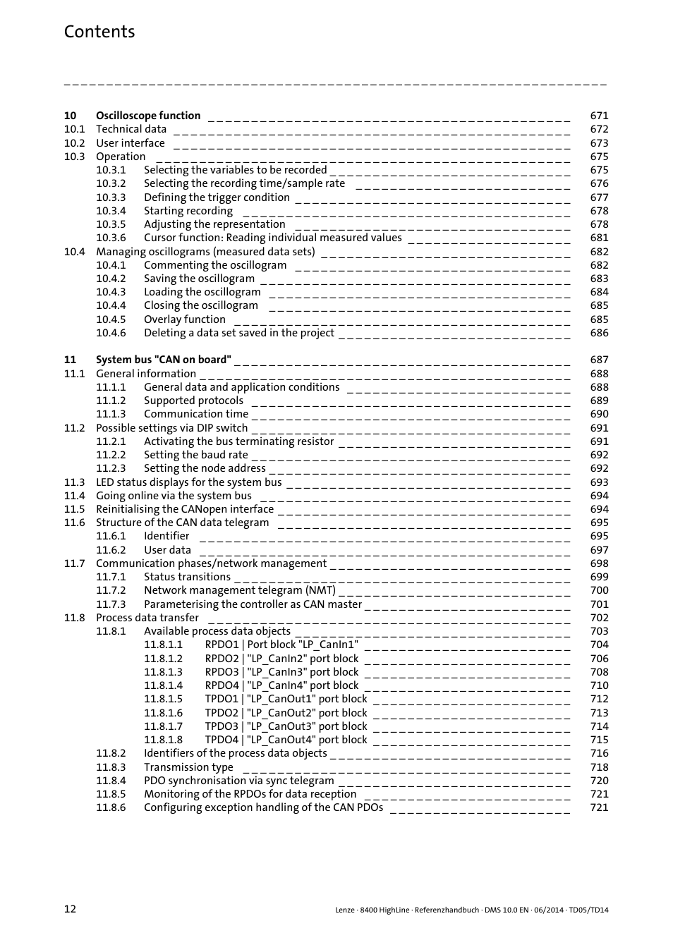 Lenze 8400 HighLine User Manual | Page 12 / 1576