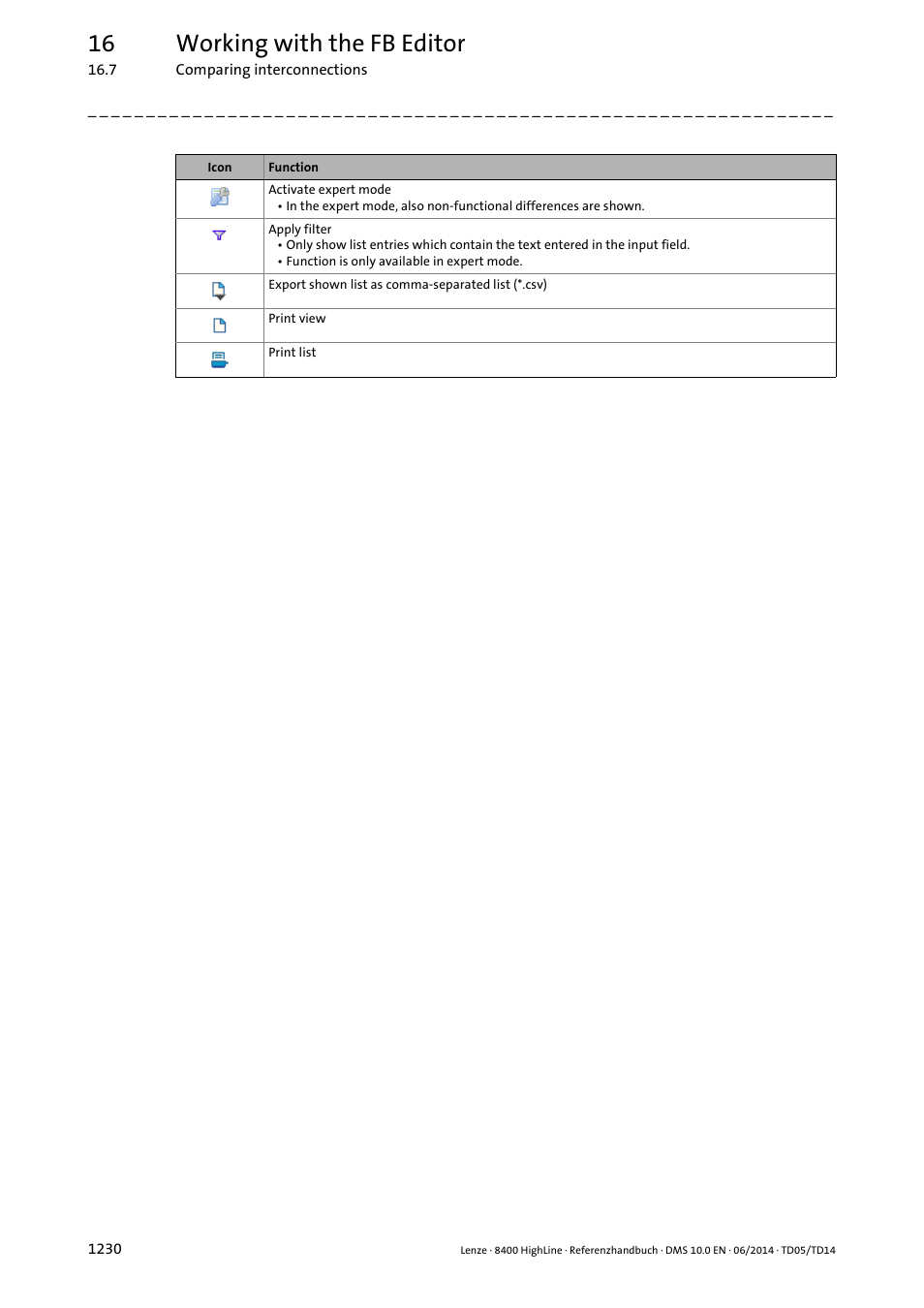 16 working with the fb editor | Lenze 8400 HighLine User Manual | Page 1230 / 1576