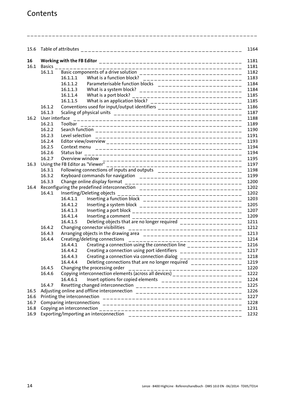 Lenze 8400 HighLine User Manual | Page 14 / 1576