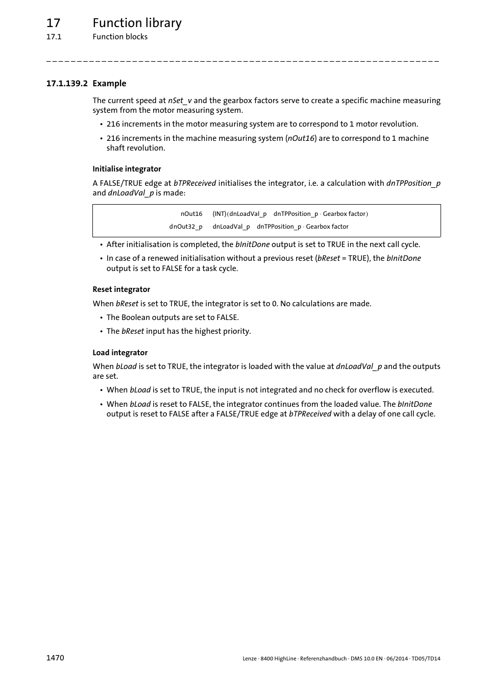 2 example, 2 example 0, 17 function library | Lenze 8400 HighLine User Manual | Page 1470 / 1576