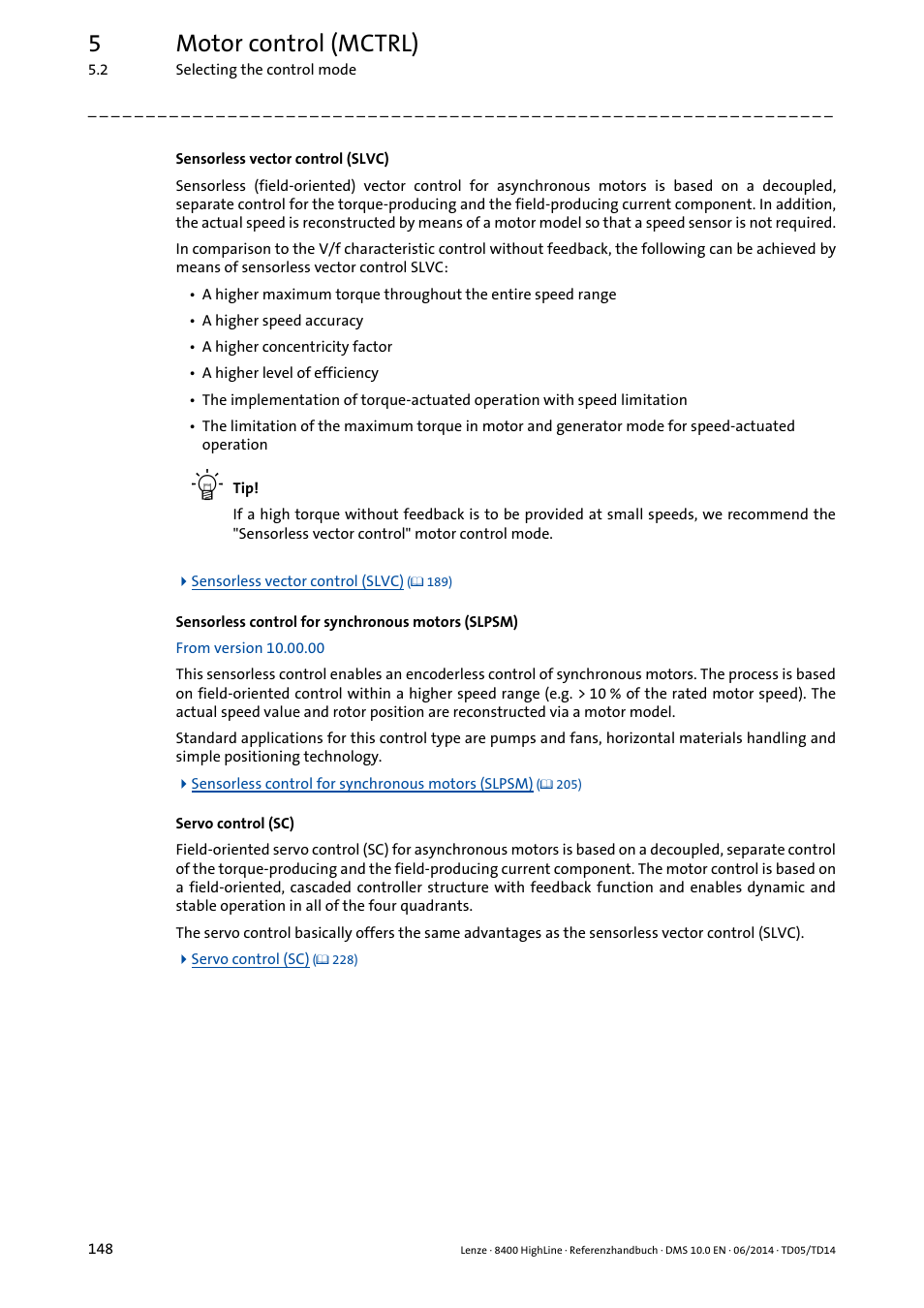 5motor control (mctrl) | Lenze 8400 HighLine User Manual | Page 148 / 1576