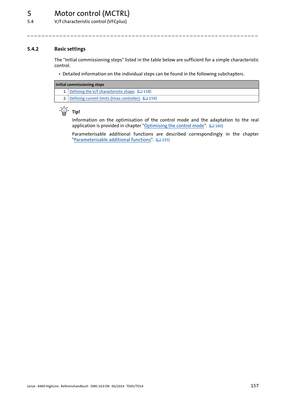 2 basic settings, Basic settings, 5motor control (mctrl) | Lenze 8400 HighLine User Manual | Page 157 / 1576