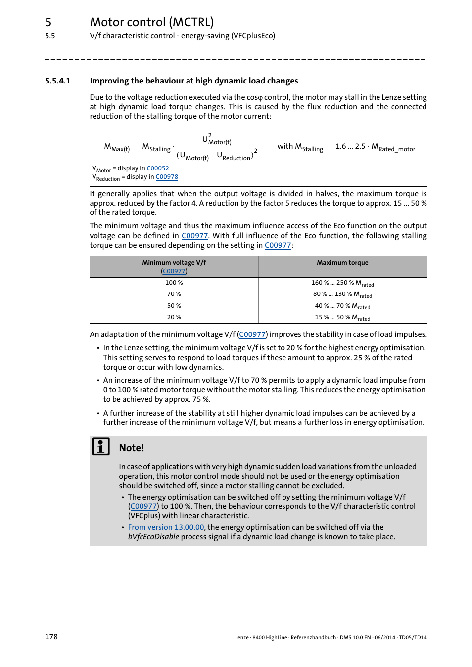 5motor control (mctrl) | Lenze 8400 HighLine User Manual | Page 178 / 1576